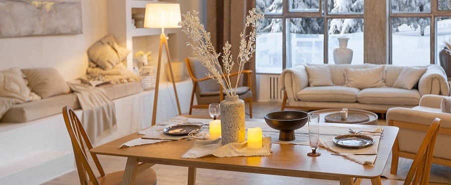 intérieur chaleureux hiver